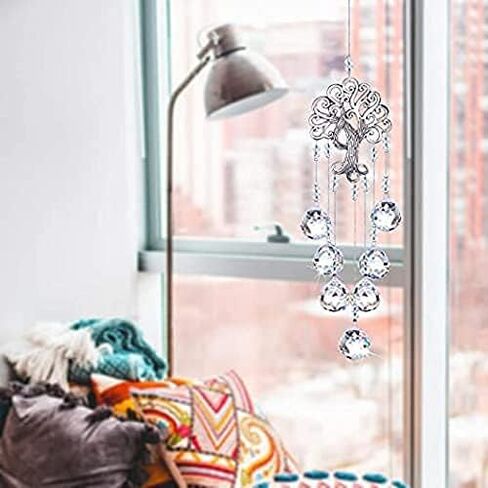 H&D HYALINE & DORA Suncatcher Window Hanging Tree of Life Heart Shaped Crystal Ball Prism Drop Pendant in Kuwait