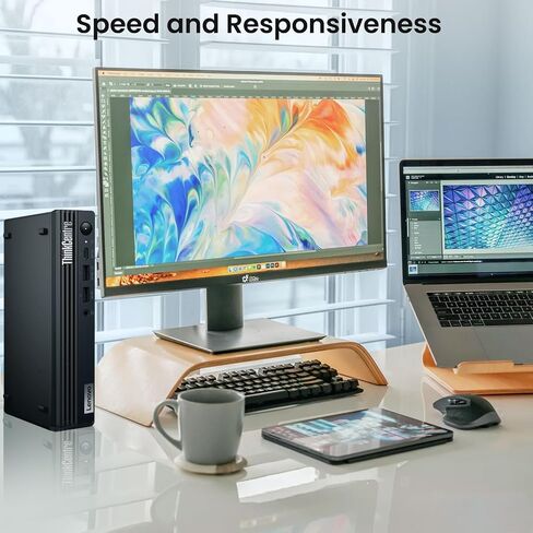 Lenovo ThinkCentre M70Q Tiny Desktop - Intel Core I5 ​​10th Gen ، 16GB DDR4 RAM ، 256GB NVME SSD ، تم إنشاؤه في WiFi ، Windows 11 Pro ، يدعم إعداد Triple Monitor ، Progact Business Mini PC - (متجدد) in Saudi Arabia
