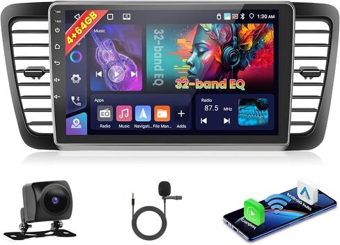 [8 Core 4+64G] Car Stereo for Subaru Legacy 2003 2004 2005 2006 2007 2008 2009 with Wireless Carplay Android Auto, 9" HD Touchscreen with GPS WiFi Bluetooth5.0 FM/RDS Radio EQ DSP 59UI SWC in Saudi Arabia