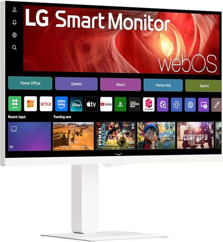LG 27U730SA-W 27 بوصة SMART 4K UHD (3840 × 2160) شاشة الكمبيوتر IPS ، HDR10 ، مكبر صوت مدمج ، مشاركة الشاشة ، Bluetooth ، التحكم عن بُعد ، HDMI ، USB Type-C PD 65W ، الميل/الارتفاع/الدوار/الحامل ، الأبيض in Kuwait
