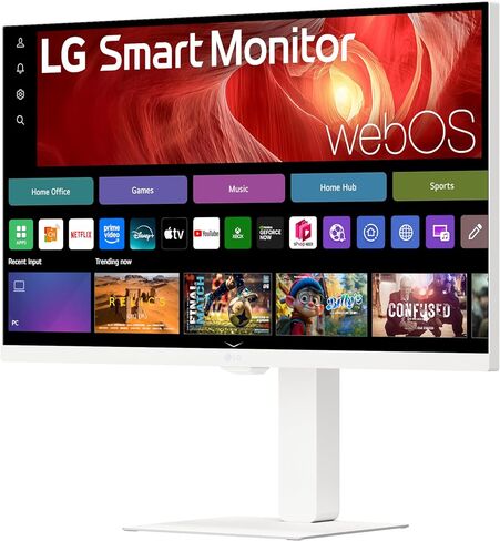 LG 27U730SA-W 27 بوصة SMART 4K UHD (3840 × 2160) شاشة الكمبيوتر IPS ، HDR10 ، مكبر صوت مدمج ، مشاركة الشاشة ، Bluetooth ، التحكم عن بُعد ، HDMI ، USB Type-C PD 65W ، الميل/الارتفاع/الدوار/الحامل ، الأبيض in Kuwait