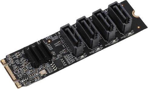 Bewinner M.2 إلى محول SATA ، مفتاح M لبطاقة ATA3.0 التسلسلية ، ASM1166 رقاقة ، 6 جيجابت في الثانية PCI E 3.0 NVME مع مؤشر ذكي يدعم سطح المكتب SSD و Normal HDD in Kuwait