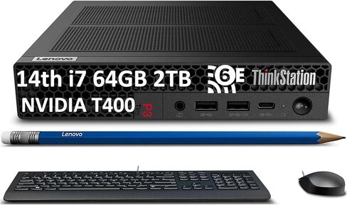 Lenovo ThinkStation P3 Tiny Workstation Desktop (Intel 14th Gen 20-Core I7-14700 ، 64GB DDR5 RAM ، 2TB SSD ، NVIDIA T400 4GB GPU) MINI BUSINES in Kuwait