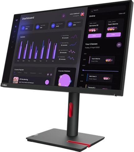 Lenovo 63Cfmat1us Thinkvision T24I-30 23.8 بوصة شاشة عالية الدقة الكاملة رافين الحزمة الأسود مع 2x 6fts 6fts 4K HDMI 2.0 كابل و Deco Gear CPS الحصرية 26 شهرًا (Beach-CPS-26M250) in Saudi Arabia