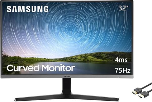 Samsung 32 "Class 1500R FHD Curved Monter ، 75Hz ، 4MS ، Ultra-Slim ، AMD FreeSync ، 3 sway-sway bote simplay ، HDMI ، Black ، with MTC HDMI Cable ، LC32R500 in Saudi Arabia