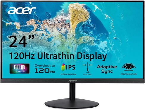 acer SB240Y G0bi 23.8" FHD 120Hz Ultra-Slim Adaptive-Sync IPS Gaming Monitor Bundle with 6FT 4K HDMI 2.0 Cable and Deco Gear CPS Exclusive 26 Month Protection Pack (BEACH-CPS-26M250) in Saudi Arabia