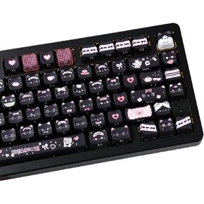 Maid cat Theme Dye-Sublimation PBT, Mao Profile, 142 Keys Custom Keycaps for ANSI Layout, MX Switches Mechanical Gaming Keyboard (Maid cat) in Saudi Arabia