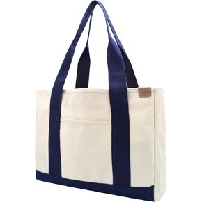 Canvas Tote Bag Casual Multi pockets Handbags Large Capacity Shopping Shoulder Bag with Pocket Bags Work Purses in Kuwait