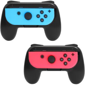 Grips متوافقة مع Nintendo Switch for Joy Con & OLED ، إكسسوارات مجموعة مقبض مضادة للانزلاق مريح للتبديل New Joy Cons Controller ، 2 Pack (Black) in Kuwait