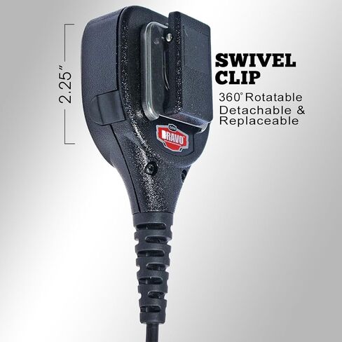 Klein Electronics Bravo Siyata SD7 الكتف MIC - M5 موصل مع زر PTT ، IP56 مقاوم للماء ، ميناء أذن الاستماع 3.5 ملم فقط ، ميكرو كتف مكبر الصوت ، PTT Zello ، Eschat ، تاسستا in Kuwait