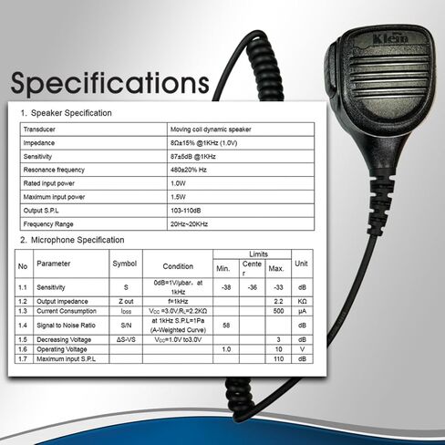 Klein Electronics Bravo Siyata SD7 الكتف MIC - M5 موصل مع زر PTT ، IP56 مقاوم للماء ، ميناء أذن الاستماع 3.5 ملم فقط ، ميكرو كتف مكبر الصوت ، PTT Zello ، Eschat ، تاسستا in Kuwait