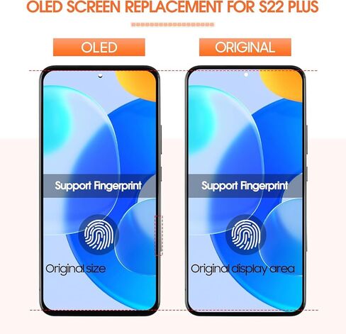 OLED for Samsung Galaxy S22 Plus Screen Replacement for Samsung S22 Plus LCD Display SM-S906B SM-S906U LCD Digitizer Touch Assembly with Frame (Support Fingerprint,Original Size) (Silver) in Saudi Arabia