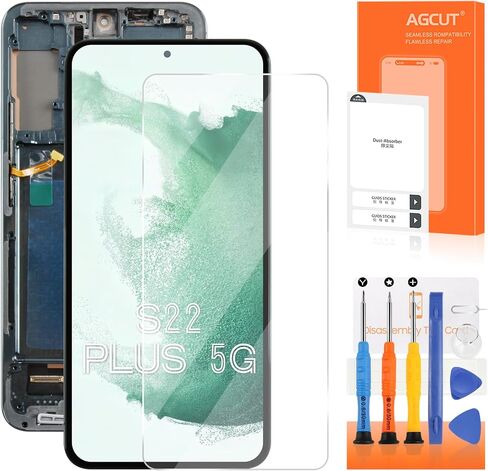 OLED for Samsung Galaxy S22 Plus Screen Replacement for Samsung S22 Plus LCD Display SM-S906B SM-S906U LCD Digitizer Touch Assembly with Frame (Support Fingerprint,Original Size) (Silver) in Saudi Arabia