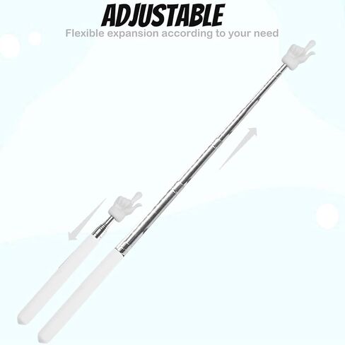2 PCS Telescopic Pointer Pointer إصبع ، مؤشرات مؤشر اليد القابلة للسحب للفصول الدراسية ، مؤشر مؤشر مؤشر القابل للتمديد المصغرة عصا المدرسة الابتدائية لمستلزمات مدرس روضة الأطفال (أبيض) in Saudi Arabia