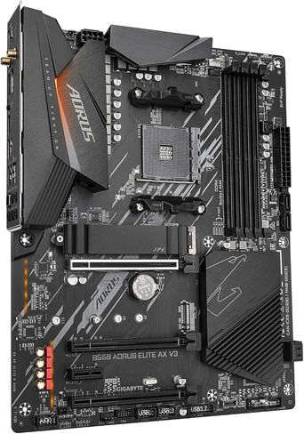 GIGABYTE B550 AORUS Elite AX V3 Motherboard, Supports AMD AM4 Ryzen 5000 Processors, ATX, DDR4, Dual M.2, SATA 6Gb/s, 2.4/5 GHz Dual-Band, 2.5 GbE LAN, PCIe 4.0 (Renewed) in Saudi Arabia