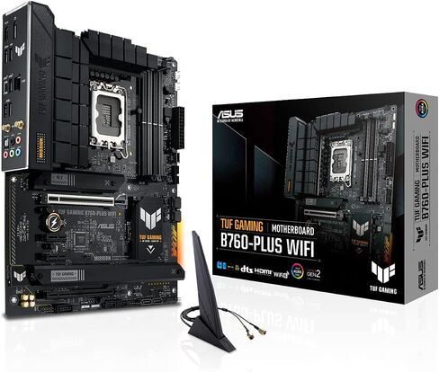 ASUS TUF Gaming B760-PLUS WiFi Intel B760 LGA1700 DDR5 7200 DP HDMI 3X M2 USB3.2 AX WiFi + BT 2.5Gbit LAN up to ATX 128GB ram Support, ASUS 5X TUF Motherboard Protection III in Saudi Arabia