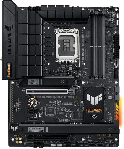 ASUS TUF Gaming B760-PLUS WiFi Intel B760 LGA1700 DDR5 7200 DP HDMI 3X M2 USB3.2 AX WiFi + BT 2.5Gbit LAN up to ATX 128GB ram Support, ASUS 5X TUF Motherboard Protection III in Saudi Arabia