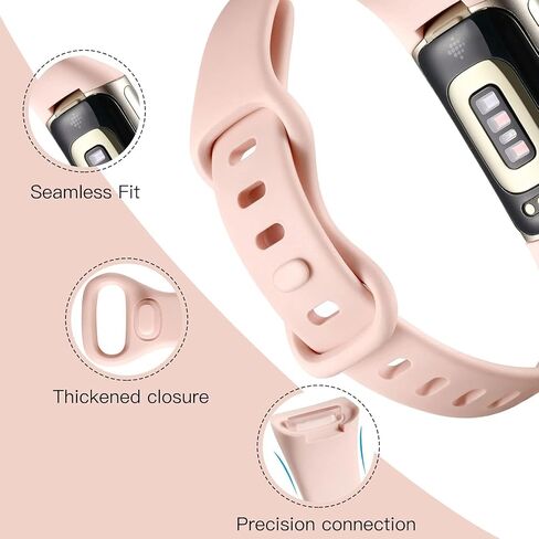 3 حزم نطاقات متوافقة مع Fitbit Charge 5/Charge 6 نطاقات للنساء ، والسيليكون الرياضي الناعم Slim Slim Strap Association Prescons Brachband Presconsists for Fitbit Charge 5/Charge 6 Fitness Tracker in Saudi Arabia