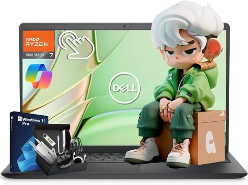 Dell Inspiron 15 3535 Touch Screcnen Business Laptop ، AMD Ryzen 7 7730U (Beats I7-1355U) ، 15.6 "DHD IPS Display ، 32GB RAM | 1TB SSD ، COPILOT AI & LIFETIME Windows 11 Pro مع G255 Pro Accessories Kit in Saudi Arabia
