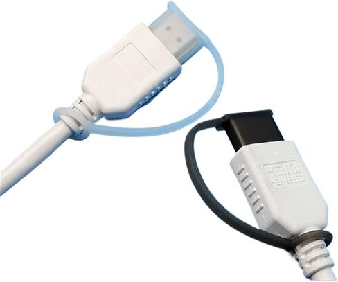 غطاء HDMI غبار الذكور 10pcs سليكون غطاء وقائي شفاف أسود مع حبل مضاد للاختراف لكابل HDMI عالي الدقة (أسود) in Kuwait