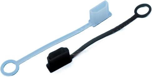 غطاء HDMI غبار الذكور 10pcs سليكون غطاء وقائي شفاف أسود مع حبل مضاد للاختراف لكابل HDMI عالي الدقة (أسود) in Kuwait