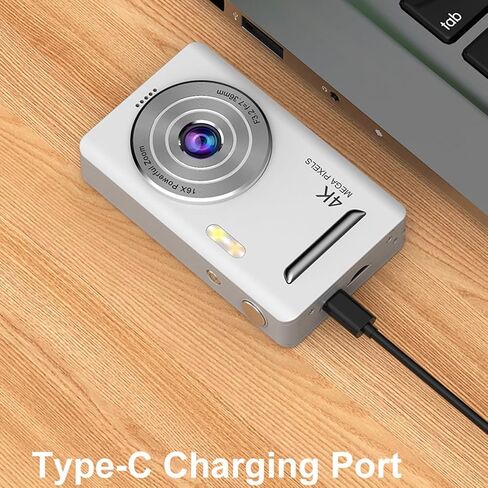 ZOPSC 4K Digital Camera 64MP Auto Focus 16x Zoom anti Shake ، 2.4in كاميرا سفر محمولة للتصوير فوتوغرافي هدية للمبتدئين. 650mAh (الفضة) in Saudi Arabia