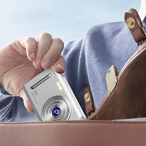 ZOPSC 4K Digital Camera 64MP Auto Focus 16x Zoom anti Shake ، 2.4in كاميرا سفر محمولة للتصوير فوتوغرافي هدية للمبتدئين. 650mAh (الفضة) in Saudi Arabia