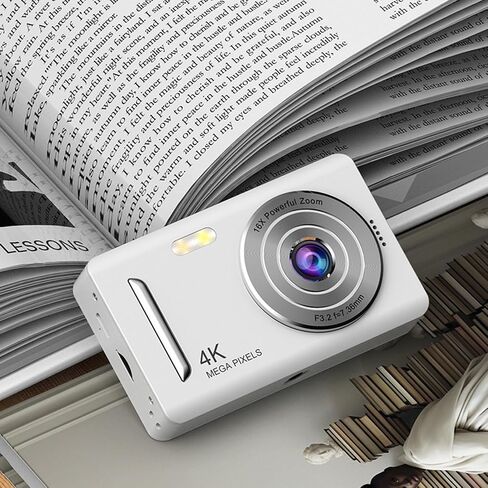 Zopsc 4K Digital Camera 64MP Auto Focus 16X Zoom Anti Shake, 2.4in Portable Travel Camera for Photography Vlogging Gift for Beginners. 650mAh (White) in Saudi Arabia
