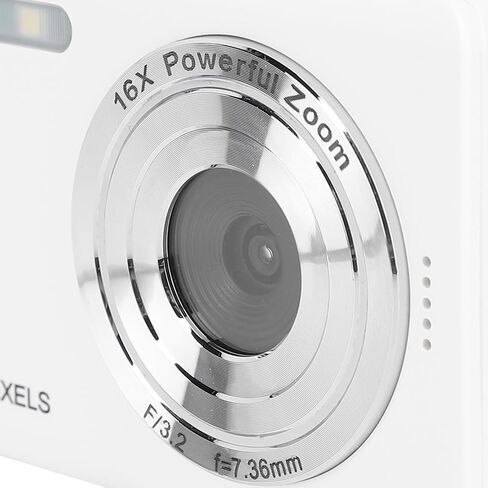 Zopsc 4K Digital Camera 64MP Auto Focus 16X Zoom Anti Shake, 2.4in Portable Travel Camera for Photography Vlogging Gift for Beginners. 650mAh (White) in Saudi Arabia