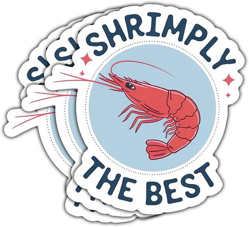 3pcs shrimply أفضل ملصق لطيف تحية الروبيان اللصق هدية المأكولات البحرية طعام المحيط شارات شريرة أفضل ملصقات محبي الروبيان شارات السيارة لأدوات أجهزة الكمبيوتر المحمولة أدوات مربع الهاتف CASE 3 "(S1) in Kuwait