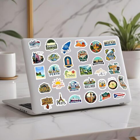 Stickers for Adults Water Bottles Sticker Pack Waterproof Cool Accesory for Laptop, Scrapbooking Decals (Travel) in Kuwait