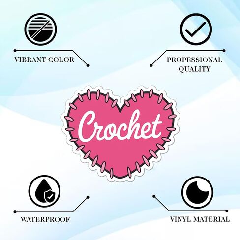 100pcs Crochet and Knitting Stickers Waterproof Vinyl Perfect for Phone Cases, Laptops, Luggage, Birthday Parties, Picnic Crafts, and Daily Decoration in Kuwait