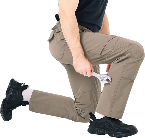 POWERTHREE Men's 4 Way Stretch Outdoor Cargo Pants All Season with Multi Pocket Work Pant for Work Utility M919 in Saudi Arabia