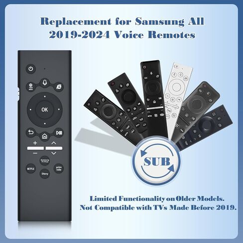 Universal Replacement Remote for Samsung Smart TV with Backlit Keyboard & Voice Control - Compatible with All Samsung Voice TV Remote Control (2019-2024) Series in Saudi Arabia