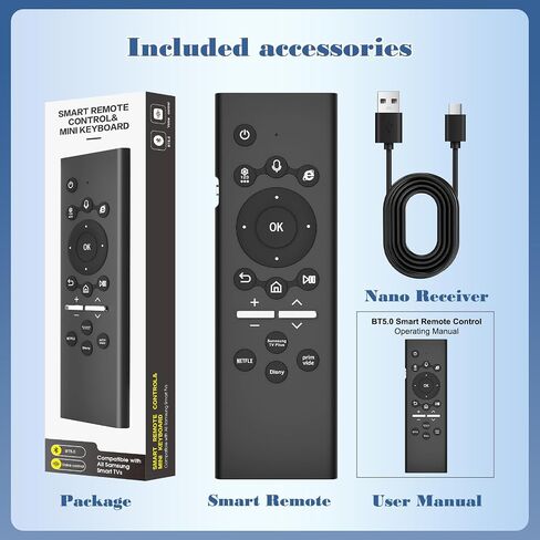 Universal Replacement Remote for Samsung Smart TV with Backlit Keyboard & Voice Control - Compatible with All Samsung Voice TV Remote Control (2019-2024) Series in Saudi Arabia
