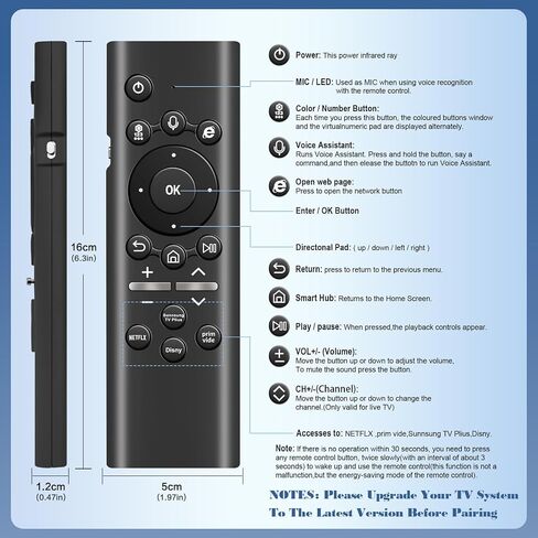 Universal Replacement Remote for Samsung Smart TV with Backlit Keyboard & Voice Control - Compatible with All Samsung Voice TV Remote Control (2019-2024) Series in Saudi Arabia