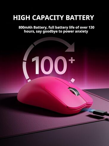 SEUNKWANG EWEAND X23 Pro Gaming Mouse, Tri-Mode 2.4G/USB-C/Bluetooth Wireless Mouse, PAW3311 Sensor, 12,000 DPI, 59g Lightweight, 1ms Ultra-Low Delay, Gaming & Computer Mouse for Laptop/PC/Mac-Pink in Saudi Arabia