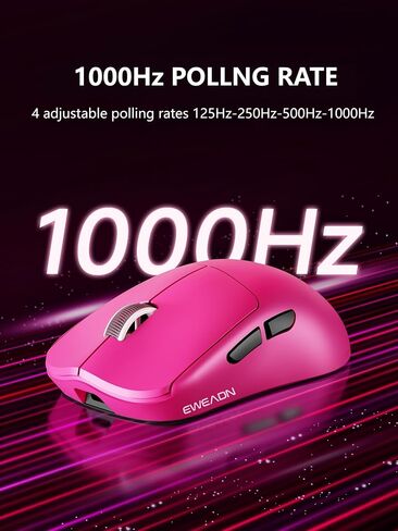SEUNKWANG EWEAND X23 Pro Gaming Mouse, Tri-Mode 2.4G/USB-C/Bluetooth Wireless Mouse, PAW3311 Sensor, 12,000 DPI, 59g Lightweight, 1ms Ultra-Low Delay, Gaming & Computer Mouse for Laptop/PC/Mac-Pink in Saudi Arabia