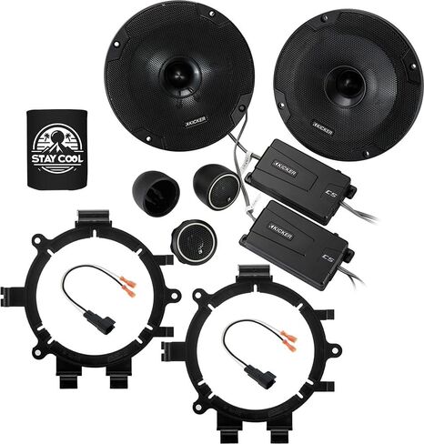 KICKER Speakers 6.5 inch for Chevrolet Silverado 1999-2006 Upgrade Kit - Pair of CS Series with Adapters and Harness, Component 6 1/2 Car Audio Front Door Speaker for Chevy CSS65, 46CSS654 in Saudi Arabia