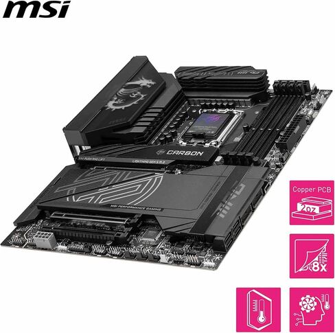 sparepart: MSI MPG Z890 Carbon WiFi Motherboard Intel Z890 LGA ، W129021475 (Motherboard Intel Z890 LGA 1851 (Socket V1) ATX) in Kuwait