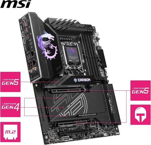 sparepart: MSI MPG Z890 Carbon WiFi Motherboard Intel Z890 LGA ، W129021475 (Motherboard Intel Z890 LGA 1851 (Socket V1) ATX) in Kuwait