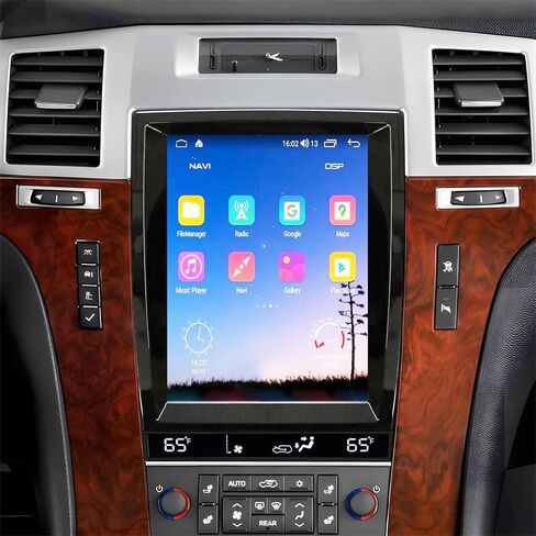 9.7 بوصة راديو السيارة العمودي لـ Cadillac Escalade 2007-2012 مع Carplay Android Auto ، 4+64G شاشة تعمل باللمس الراديو GPS WiFi Bluetooth Camera FM AHD Backup in Saudi Arabia