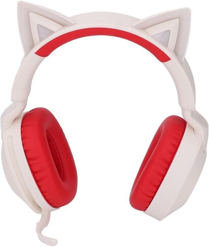 Yoidesu Cat Ear Headphones, Gaming Headset BT 5.4 for Smartphone, Retractable Mic, 50mm Drivers, RGB Lighting Headset with Mic, Type C Charging, Stereo Sound (Blue) in Saudi Arabia