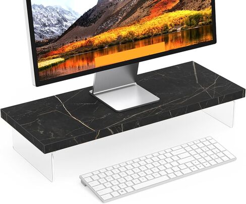 مراقبة الحامل الناهض ، Wood & Acrylic Computer Monitor Table Desk Desktop Organizer Table للمنزل ، مساحة عمل المكتب ، نسخ الكمبيوتر المحمول ، الطابعة ، أجهزة الكمبيوتر الشخصية والتلفزيون. in Kuwait