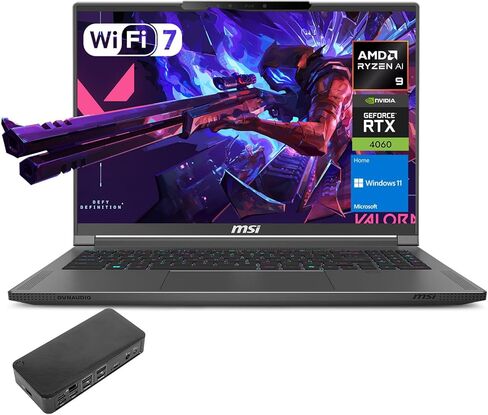 MSI Creator 16 Maming Mame Captop ، WQXGA 240Hz ، AMD RYZEN AI 9 365 ، NVIDIA GEFORCE RTX 4060 ، 32GB RAM ، 2TB SSD ، لكل مفتاح RGB KB ، Wi-Fi 7 ، W11 H ، باقة مع Targus 100W Docing Docking in Saudi Arabia