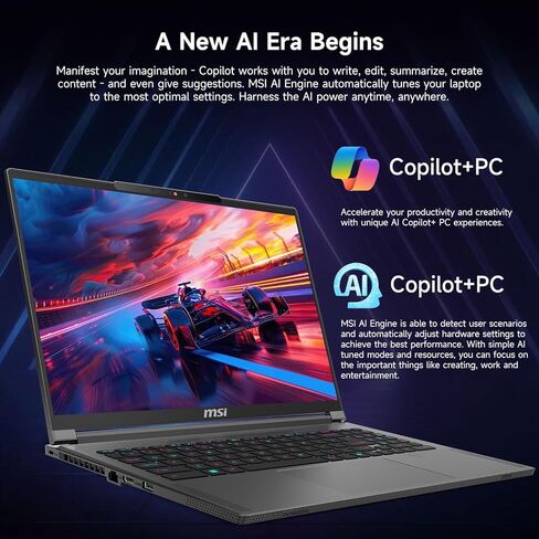MSI Creator 16 Maming Mame Captop ، WQXGA 240Hz ، AMD RYZEN AI 9 365 ، NVIDIA GEFORCE RTX 4060 ، 32GB RAM ، 2TB SSD ، لكل مفتاح RGB KB ، Wi-Fi 7 ، W11 H ، باقة مع Targus 100W Docing Docking in Saudi Arabia
