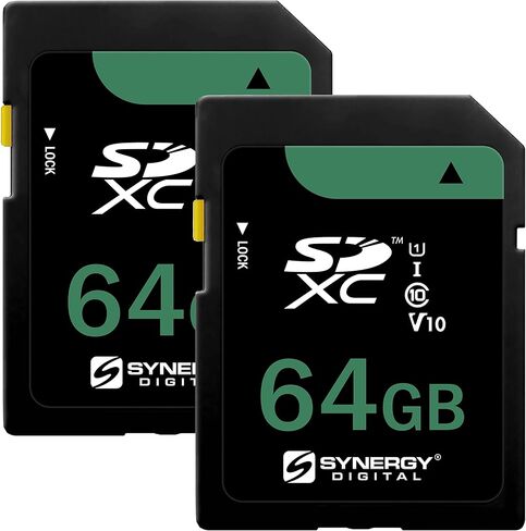Synergy Digital 64GB ، SDXC UHS -I بطاقات الذاكرة الكاميرا ، متوافقة مع نظام OM STING THAGE TG -7 Digital - الفئة 10 ، U1 ، 100 ميجابايت/ثانية ، 300 سلسلة - حزمة 2 in Saudi Arabia