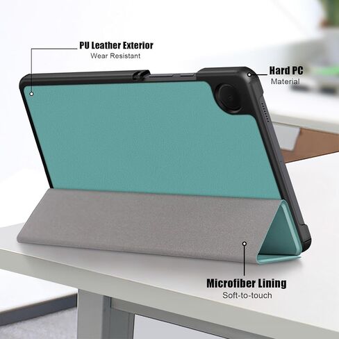 Tablet Travel Case Compatible with Samsung Galaxy Tab A9 8.7 Inch Model 2023 (SM-X110/SM-X115) Trifold Compatible with Smart Tablet, Ultra Slim and Lightweight, Poly Hard Back Case Cover in Saudi Arabia