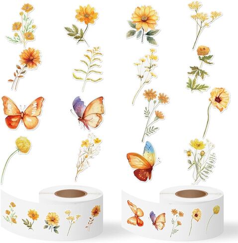Autumn Squirrel Sticker Roll - 1000pcs Watercolor Fall Squirrel Waterproof Vinyl Reusable Laptop Sticker Coloring Book Scrapbook Water Bottle Page Activity Pad Birthday Party Favor Skateboard in Kuwait