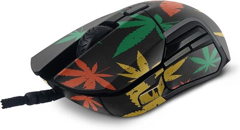 MightySkins Skin Compatible With SteelSeries Rival 5 Gaming Mouse - Rastafari Kush | Protective, Durable, and Unique Vinyl Decal wrap cover | Easy To Apply, Remove, and Change Styles | Made in the USA in Saudi Arabia